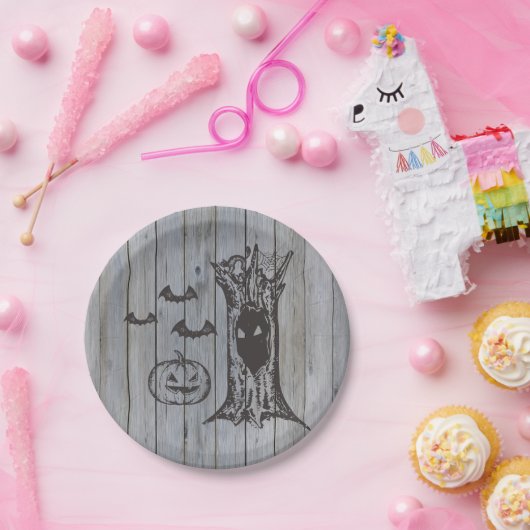 Assiettes En Carton Chat Rustique Éffrayant Halloween Costume Party (Fête)