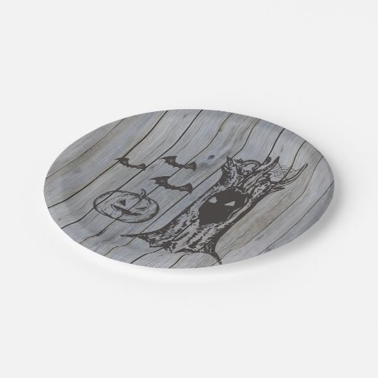 Assiettes En Carton Chat Rustique Éffrayant Halloween Costume Party (Angle)