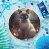 Assiettes En Carton Chat Siamais Halloween Avec Peur Citrouille (Fête)