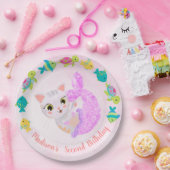 Assiettes En Carton Chat Sirène Purrmais Plaque d'Anniversaire (Fête)