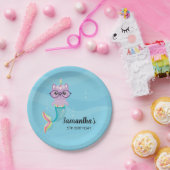 Assiettes En Carton Chat Sirène Unicorne sous la fête d'anniversaire d (Fête)