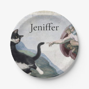Assiettes En Carton Chat smoking touchant la patte divine