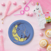 Assiettes En Carton Chat sur la lune  (Fête)