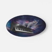 Assiettes En Carton Chat sur synthétiseur dans l'espace (Angle)