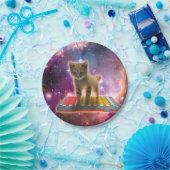 Assiettes En Carton Chat sur synthétiseurs dans l'espace (Fête)