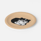 Assiettes En Carton chat tuxedo (Angle)