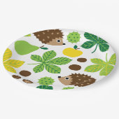 Assiettes En Carton Châtaignes et hérisson Motif sans plomb (Angle)