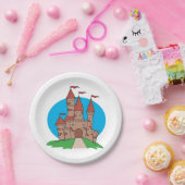Assiettes En Carton Château avec drapeaux (Fête)