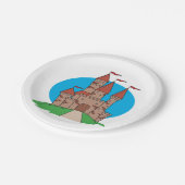 Assiettes En Carton Château avec drapeaux (Angle)