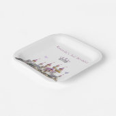 Assiettes En Carton Château de princesse Couronne argentée Pierres ros (Angulaire)