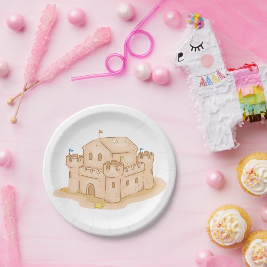 Assiettes En Carton Château de Sand (Fête)