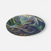 Assiettes En Carton Château du Dragon médiéval coloré (Angle)