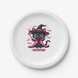 Assiettes En Carton Chaton gothique en rose � doux, mais ensorcelé Ove