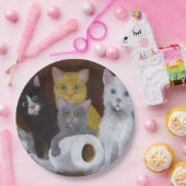 Assiettes En Carton Chatons Joueurs (Fête)