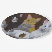 Assiettes En Carton Chatons Joueurs (Angle)