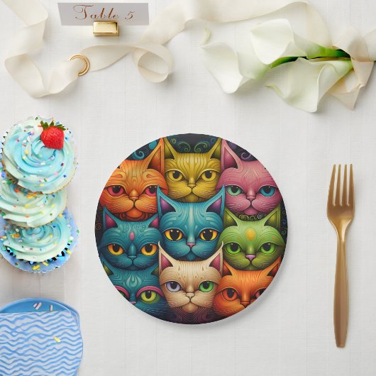 Assiettes En Carton Chats
