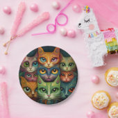 Assiettes En Carton Chats (Fête)
