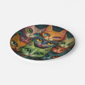 Assiettes En Carton Chats (Angle)
