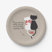 Assiettes En Carton Chats amoureux (Devant)