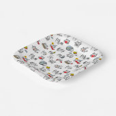 Assiettes En Carton Chats amusants, lait et magie. (Angulaire)