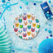 Assiettes En Carton Chats aquarelles et amis (Fête)