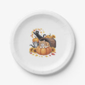 Assiettes En Carton Chats Automne Citrouilles Thanksgiving Sunflower O (Devant)