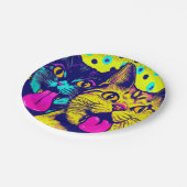Assiettes En Carton Chats avec langue (Angle)