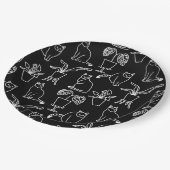 Assiettes En Carton Chats blancs en noir (Angle)