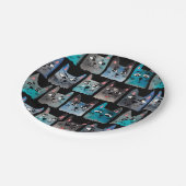 Assiettes En Carton Chats bleus (Angle)