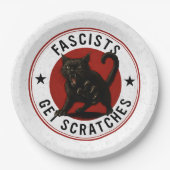 Assiettes En Carton Chats contre les fascistes (Devant)