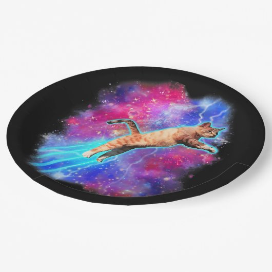 Assiettes En Carton Chats cosmiques Funny Espace extra-atmosphérique T (Angle)