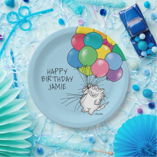 Assiettes En Carton CHATS D'ANNIVERSAIRE par Sandra Boynton Plaque en  (Fête)