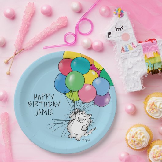 Assiettes En Carton CHATS D'ANNIVERSAIRE par Sandra Boynton Plaque en  (Fête)