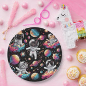 Assiettes En Carton Chats dans des plaques de papier spatial ! (Fête)