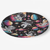 Assiettes En Carton Chats dans des plaques de papier spatial ! (Angle)