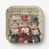 Assiettes En Carton Chats de Noël (Recto)