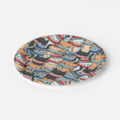 Assiettes En Carton Chats en Écharpes d'hiver et tissu Motif Casquette (Angle)