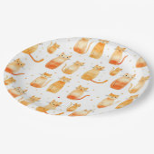 Assiettes En Carton Chats Kitty Orange (Angle)