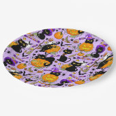 Assiettes En Carton Chats noirs citrouille Halloween Candy (Angle)