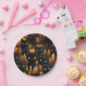 Assiettes En Carton Chats noirs et Citrouilles (Fête)