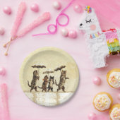 Assiettes En Carton Chats vintages Parapluies Dansant Neige (Fête)