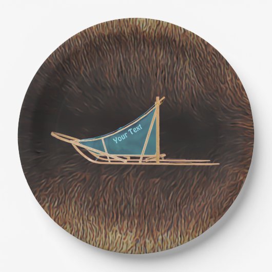 Assiettes En Carton Chaussée De Chien Sur Fourrure De Caribou (Devant)