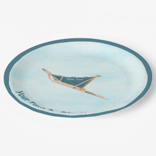 Assiettes En Carton Chaussée De Chien Sur Neige (Angle)