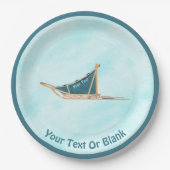 Assiettes En Carton Chaussée De Chien Sur Neige (Devant)