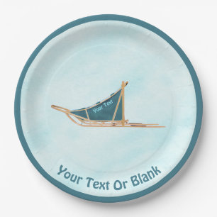 Assiettes En Carton Chaussée De Chien Sur Neige