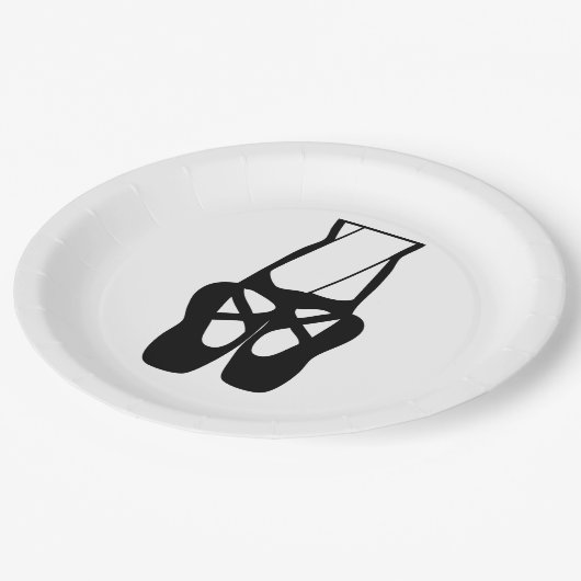 Assiettes En Carton Chaussons Bleu Noir En Pointe (Angle)