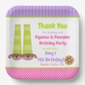 Assiettes En Carton Chaussons de chien Pyjamas & Pancakes Fête d'anniv (Recto)