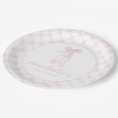 Assiettes En Carton Chaussons Preppy rose Ballerina Premier anniversai (Angle)