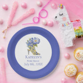 Assiettes En Carton Chaussure à talon bleu moderne (Fête)