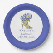 Assiettes En Carton Chaussure à talon bleu moderne (Devant)